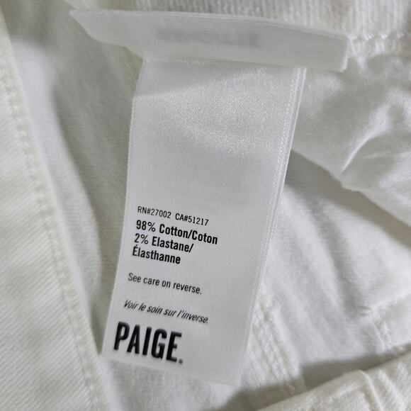 Paige Brigitte Mid-Rise Tailored Boyfriend Raw Cuff in White Wave Destructed - Picture 8 of 9